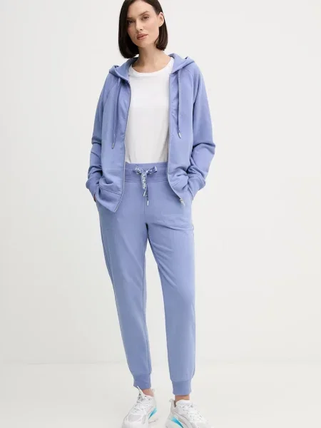 Dkny bluza z kapturem gładka niebieski