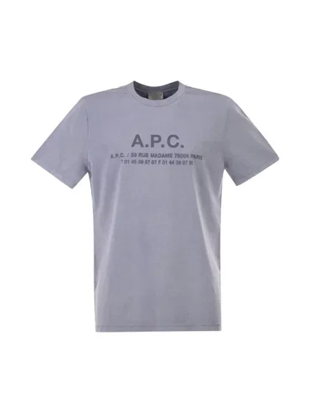 Koszulka A.p.c. z nadrukiem niebieska