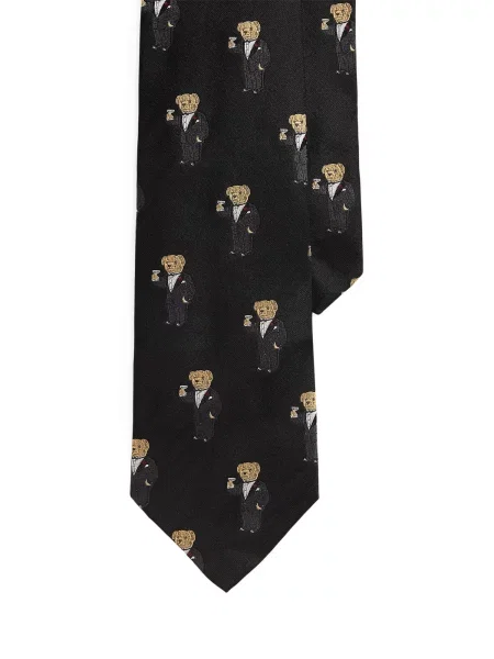 Polo Ralph Lauren Kravata MARTINI BEAR smeđa / crna bijela