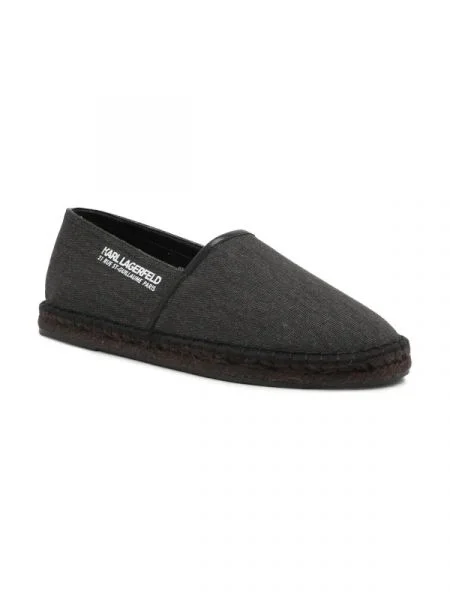 Karl Lagerfeld Espadrile KAMINO cu adaos de piele gri