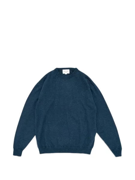 Sweter Still By Hand z okrągłym dekoltem niebieski
