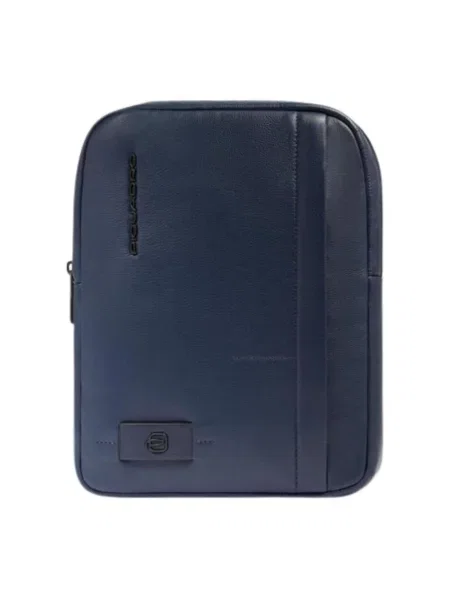 Torba crossbody Piquadro skórzana niebieska