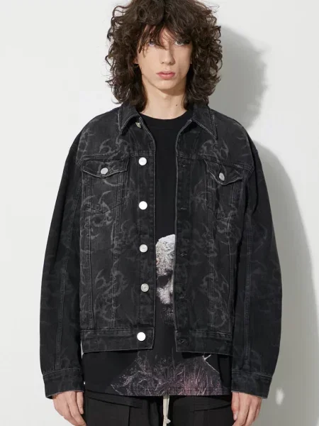 Han Kjøbenhavn geaca jeans barbati de tranzitie negru