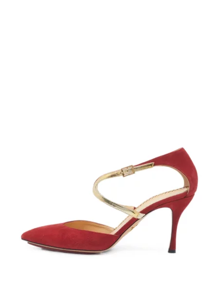 Pantofi cu toc Charlotte Olympia din piele de căprioară roșu