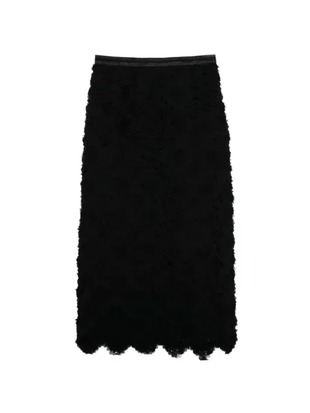 Fustă tip creion Shiatzy Chen cu model floral negru