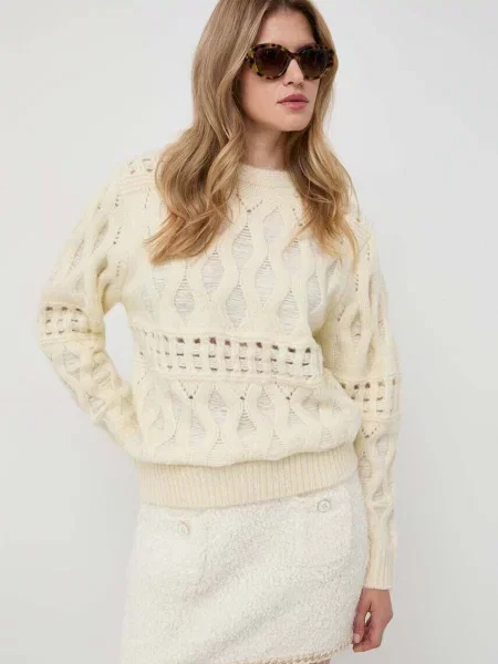 Silvian Heach Pulover cu adaos de lână bej