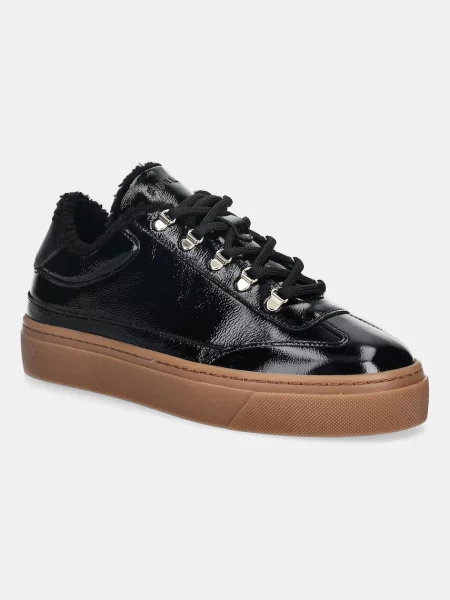 Кожени маратонки Furla Enjoy Lace-Up Sneaker черно