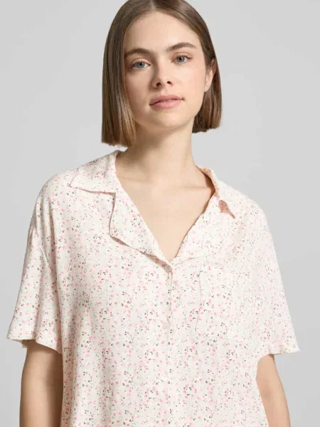 Bluzka koszulowa o kroju relaxed fit z czystej model BARRI' Pieces biała
