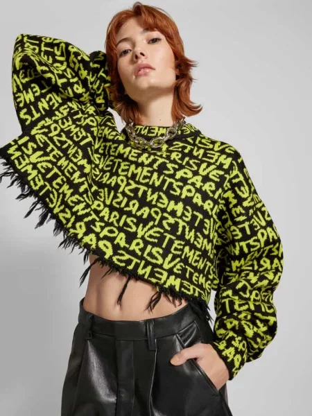 Bluza o kroju oversized z wzorem z logo Vetements czarna