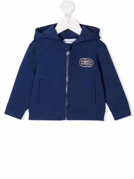 Bluza z kapturem dziecięca Emporio Armani niebieska