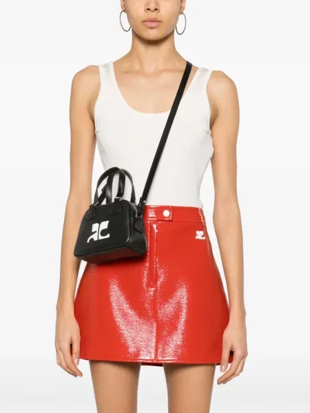 Geantă Courreges din piele negru