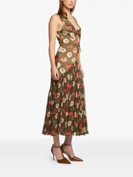 Rochie florală Cinq A Sept cu model floral verde