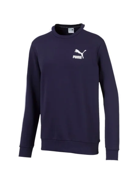 Hanorac crewneck Puma cu decolteu rotund albastru