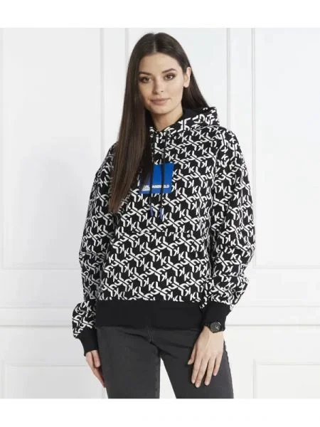 Karl Lagerfeld Jeans Hanorac monogram | Relaxed fit negru