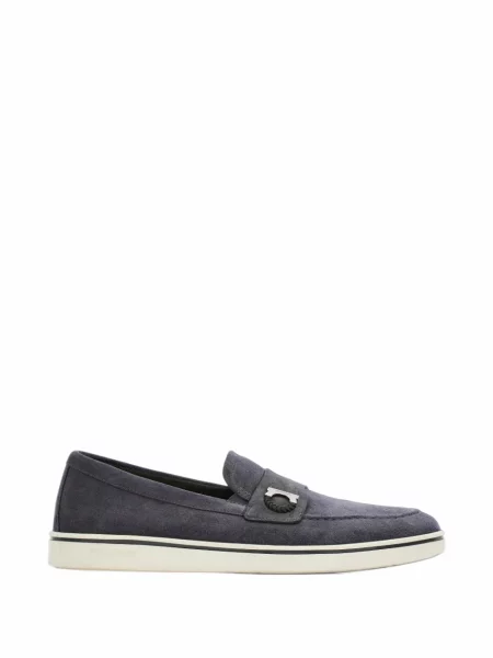 Loafersy Ferragamo niebieskie