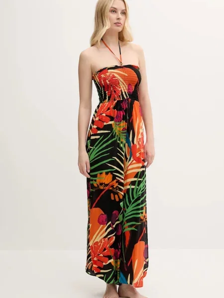 Plážový overal Desigual BAHAMAS JAMPSUIT černá