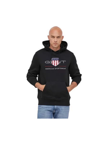 Bluza z kapturem Gant z kapturem czarna