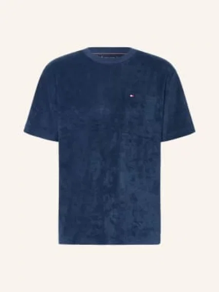 Tommy Hilfiger Tričko Z Froté tmavě modrá