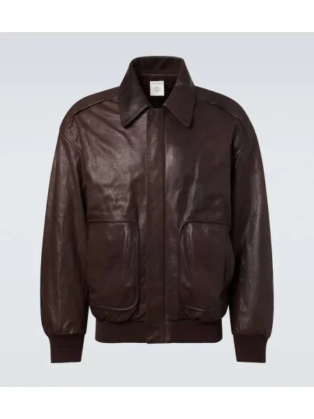 Kurtka skórzana Calvin Klein Collection brązowa