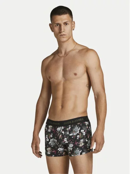 Комплект трусиків Jack&jones в квіточку чорний