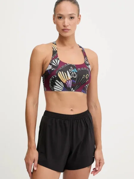 Спортен сутиен adidas Performance x Farm Rio с десен бордо