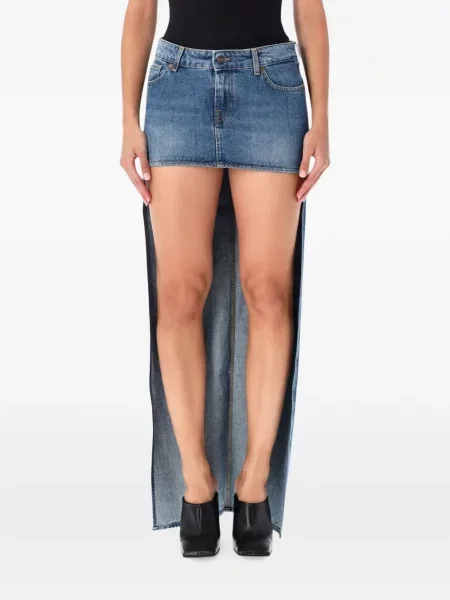 Fustă din denim 7 For All Mankind albastru