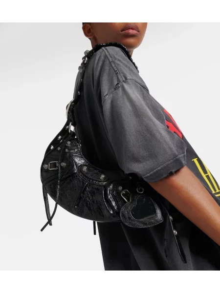Geanta de piele Balenciaga Le Cagole din piele negru