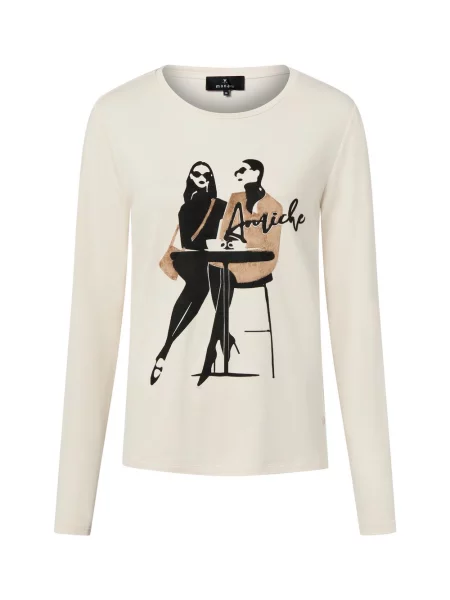 Monari koszulka z długim rękawem Kobiety nadruk 36 biały