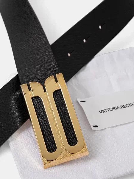 Кожаный ремень Victoria Beckham с ремешками черный