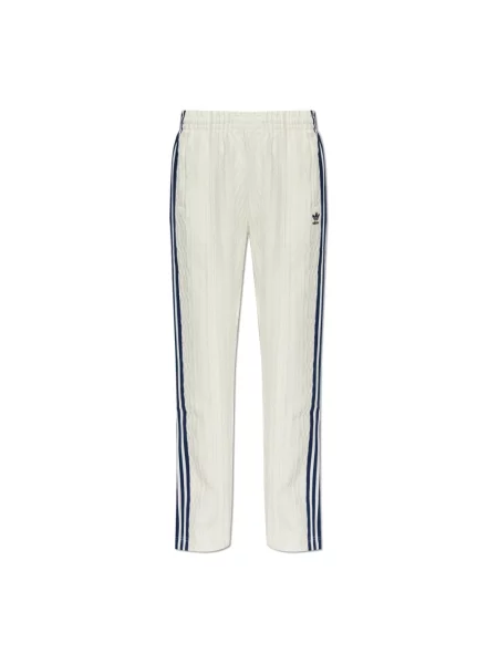 Dzianinowe spodnie Adidas Originals klasyczne do biegania białe
