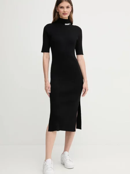 Dkny rochie midi mulata negru