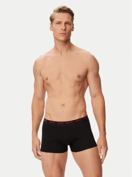 HUGO Boxerky krémová / kaki / červená čierna