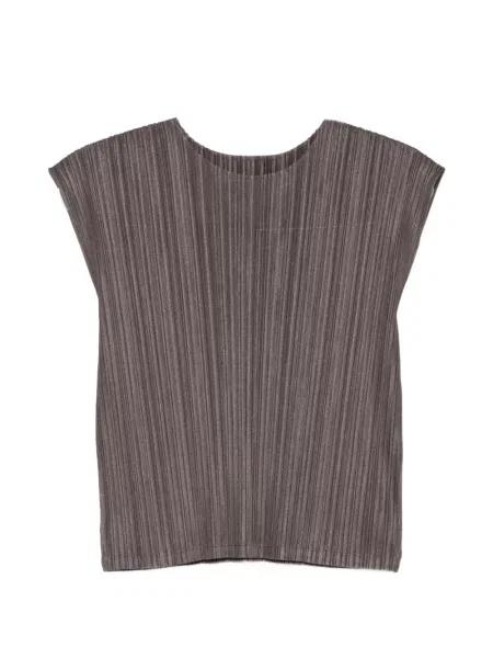 Top Pleats Please Issey Miyake bez rukávů šedý