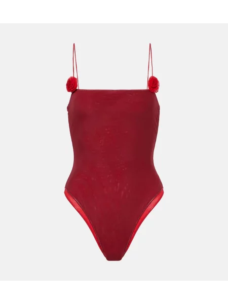 Costum de baie Oseree cu model floral roșu