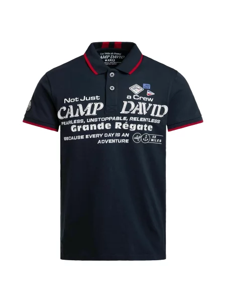 CAMP DAVID Tričko French Coast I námornícka modrá / červená biela