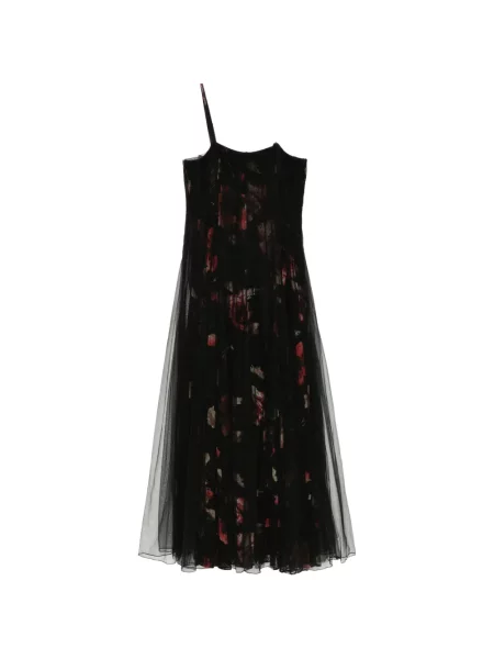 Rochie Quetsche cu model floral cu imagine din tul negru