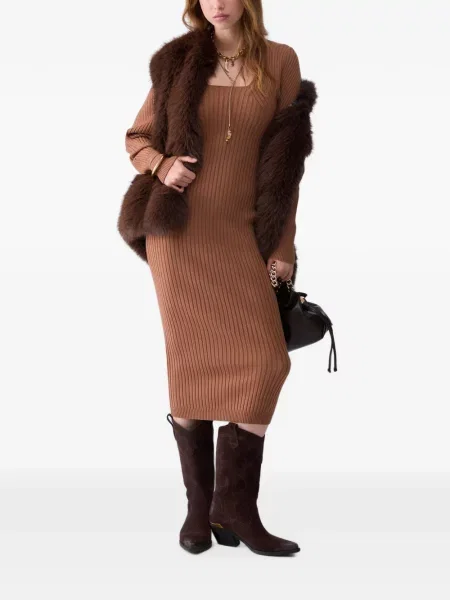 Rochie midi Liu Jo tricotate maro