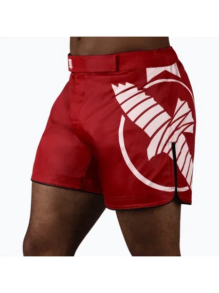 Tréninkové šortky Hayabusa Icon Mid-Thigh MMA red/white bílé