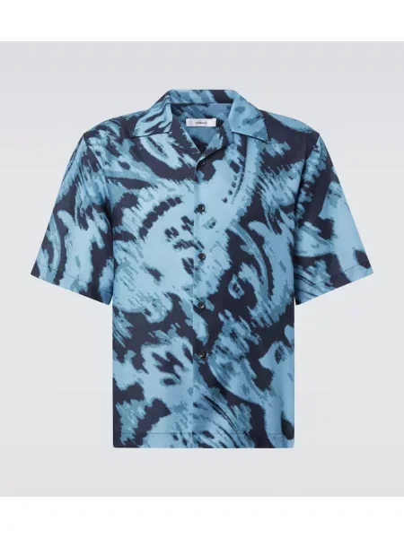 Svilena košulja Commas s printom plava