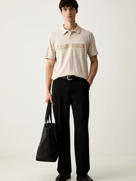 Tricou polo Hugo bej