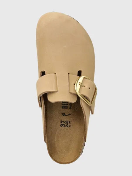 Birkenstock Чехли от набук Boston Big Buckle бежово