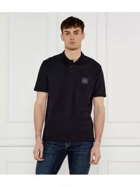 Armani Exchange Tenisz póló | pique fekete