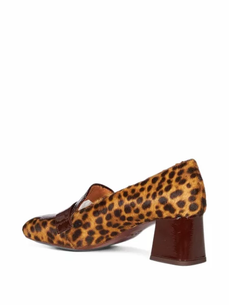 Pantofi cu toc Chie Mihara din piele cu imagine cu model leopard maro