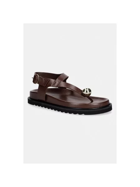 Souliers Martinez sandały skórzane SPIAGGIA brązowe