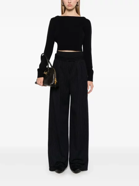 Pantaloni Max Mara cu dungi albastru
