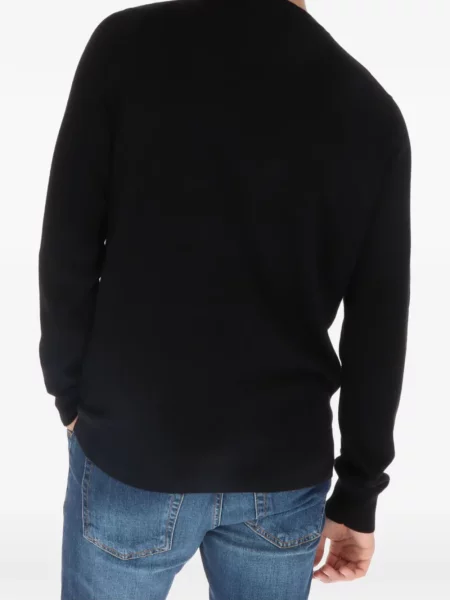 Pulover Lyle & Scott cu broderie cu decolteu rotund negru
