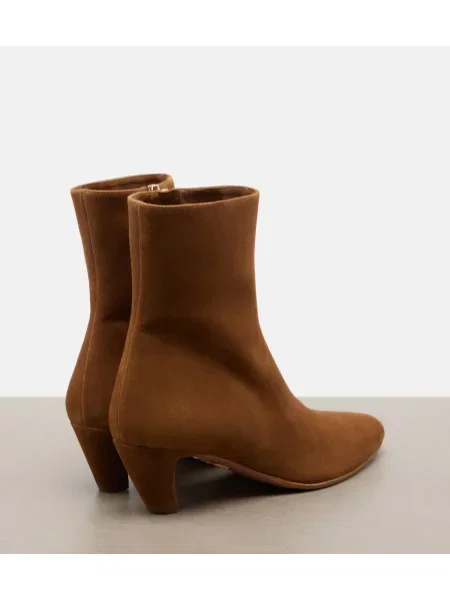 Cizme scurte Aquazzura din piele de căprioară bej