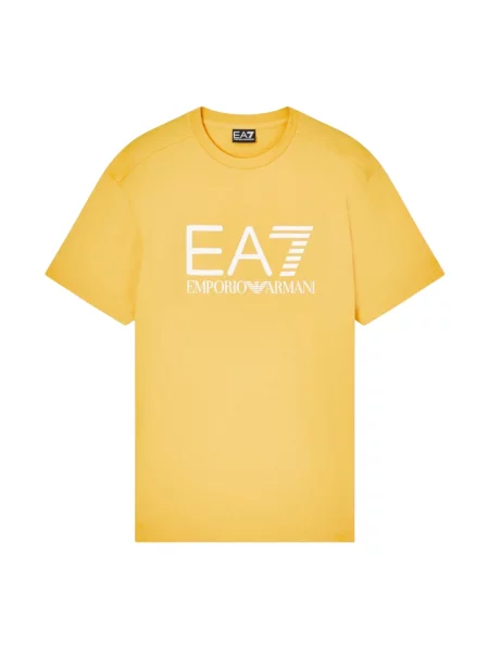 Koszulka Emporio Armani Ea7 z dżerseju z logo żółta