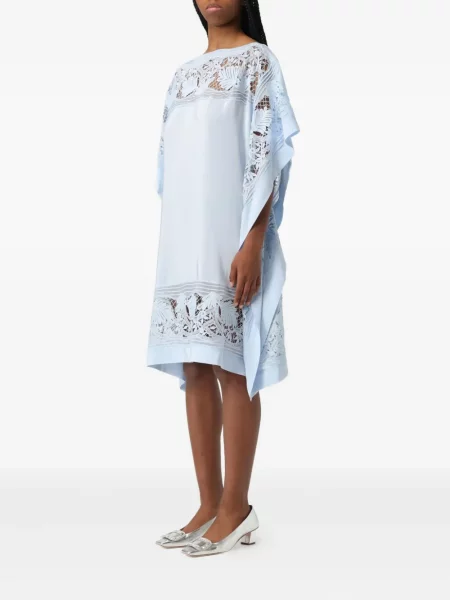 Rochie midi Ermanno Scervino din dantelă până la genunchi de costum albastru