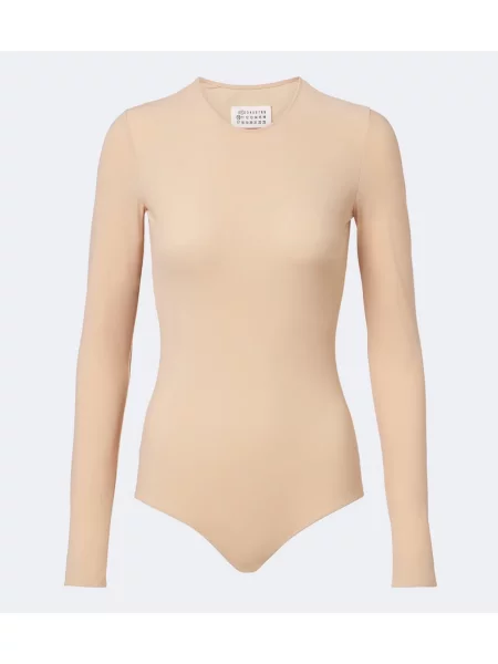 Body Maison Margiela din jerseu bej